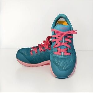 Keen Women's (Steel toe, Safety) Vibrant Blue and Pink Athletic Shoes (Wide)